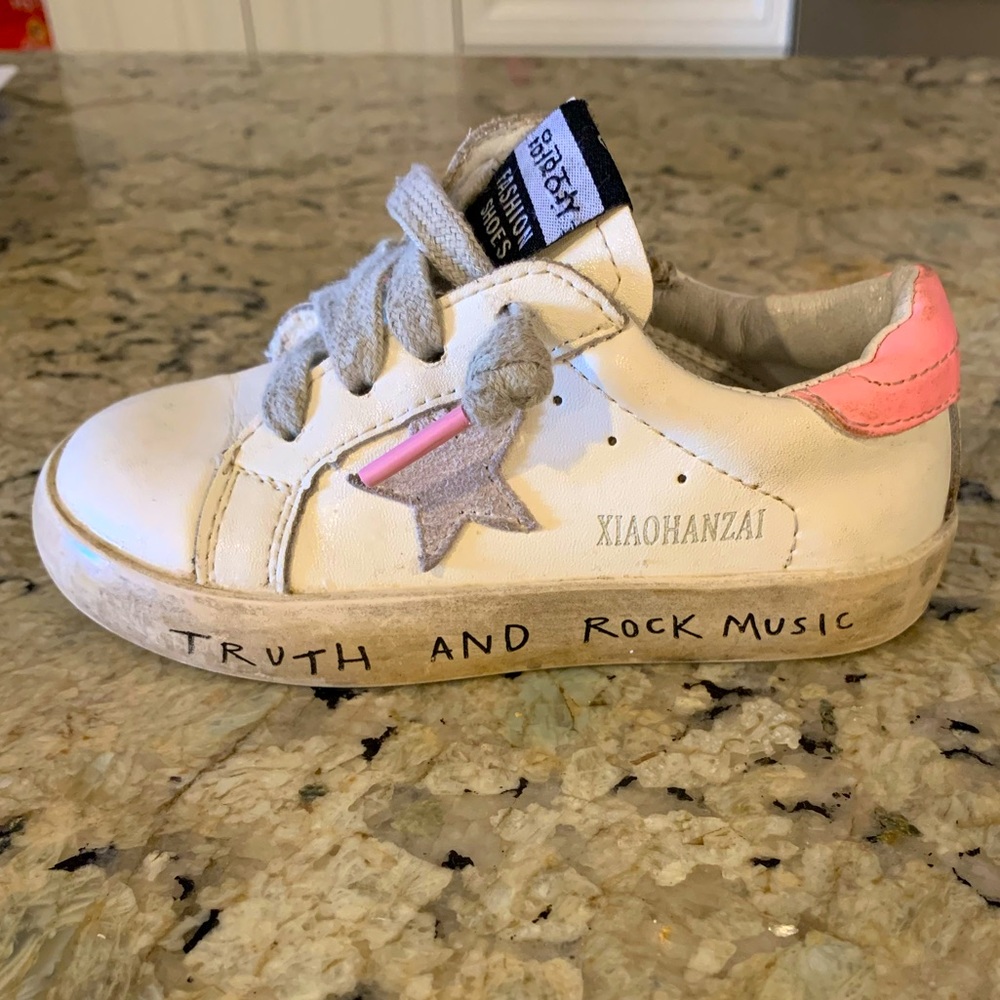 FAUX toddler girl golden goose sneakers
